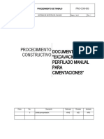 PRO-CON-003 - Excavacion Manual para Cimentaciones - Matriz