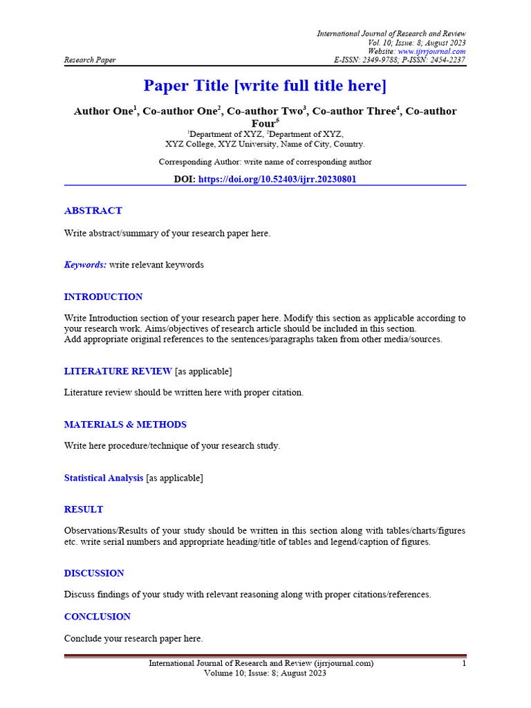 Paper Title (Write Full Title Here) : Author One, Co-Author One, Co ...