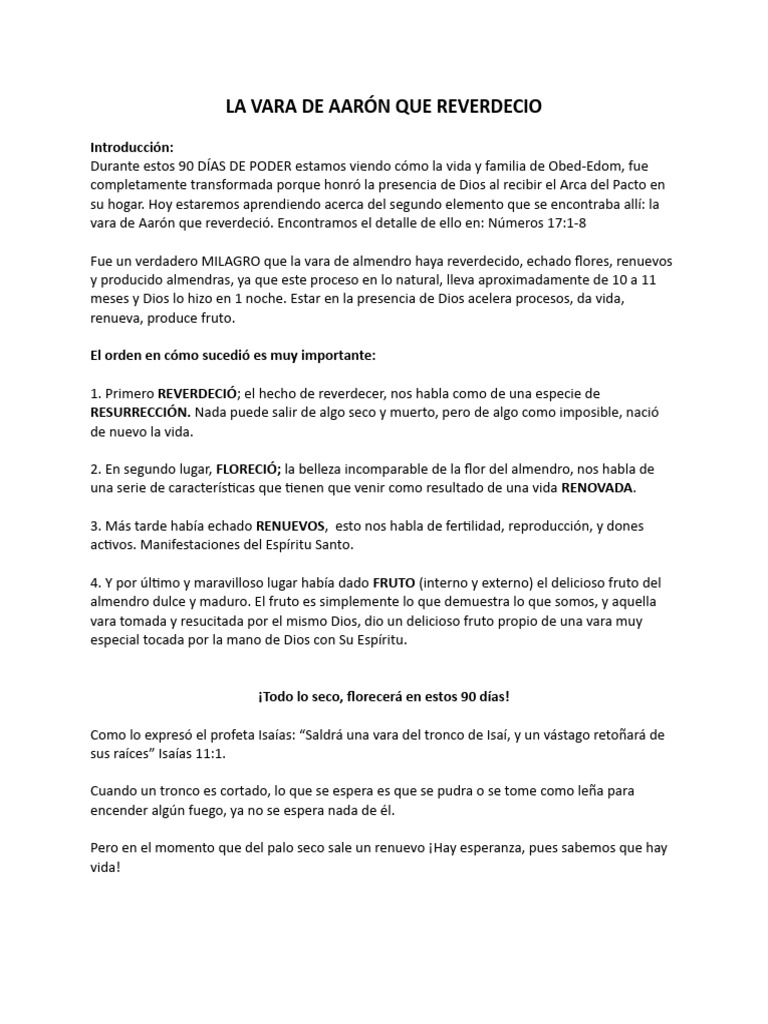 La Vara de Aarón Que Reverdecio PDF