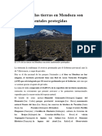 Áreas Naturales de La Provincia. Artículo de Diario Los Andes