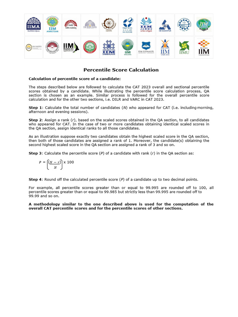 Percentile Score Calculation 2023 | PDF | Technology & Engineering