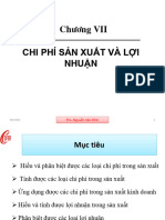 Chương 7. Lý thuyết chi phí sản xuất và lợi nhuận