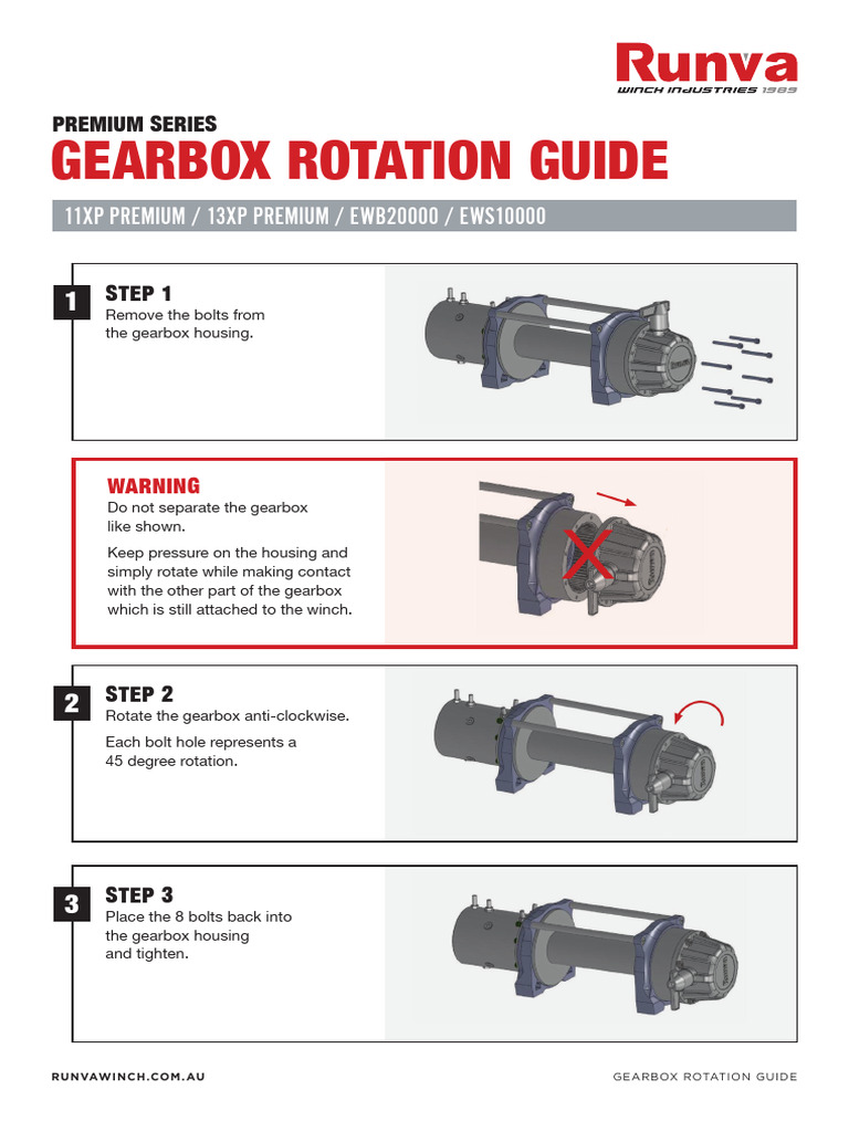 Gearbox Rotation Guide for Winches | PDF