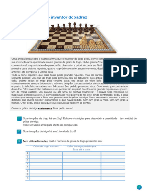 Xadrez, grãos de trigo e progressão geométrica