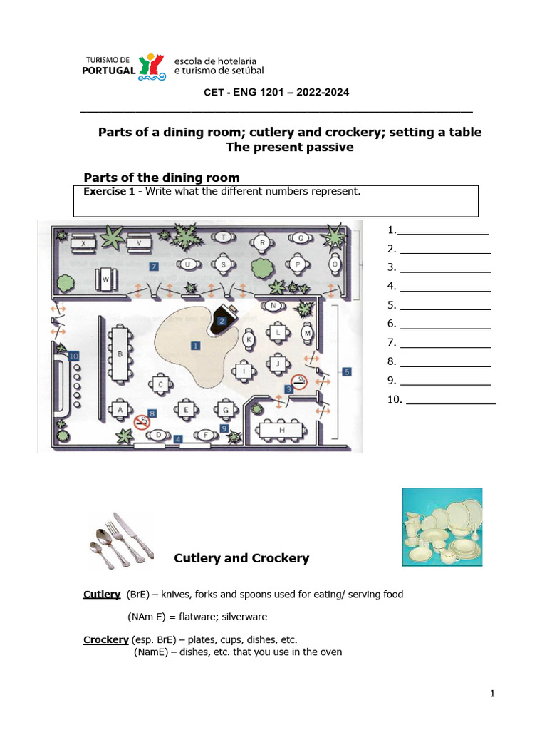 Cutlery Crockery Table Setting FINAL | PDF