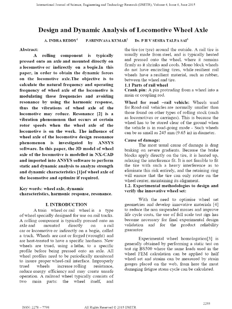 Design and Dynamic Analysis of Locomotive Wheel Axle | PDF