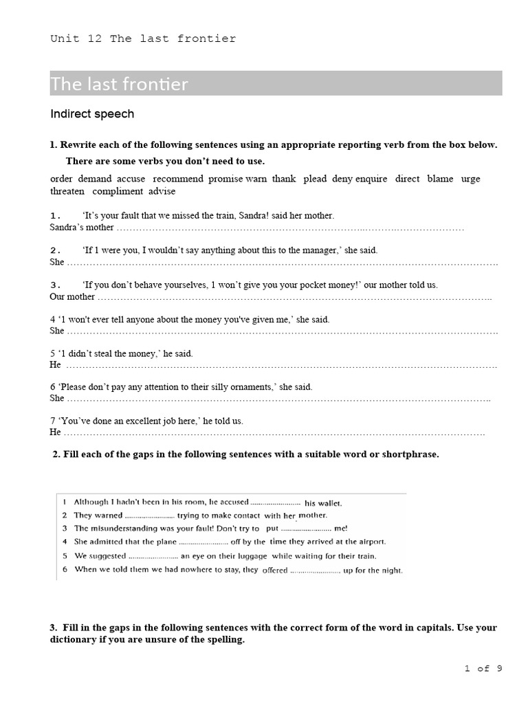 Unit 12 The Last Frontier | PDF