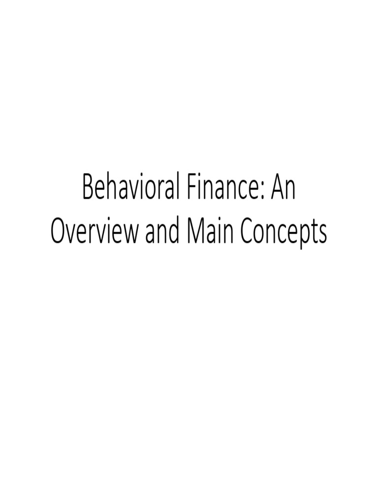 An overveiw and main concepts pdf behavioral economics efficient