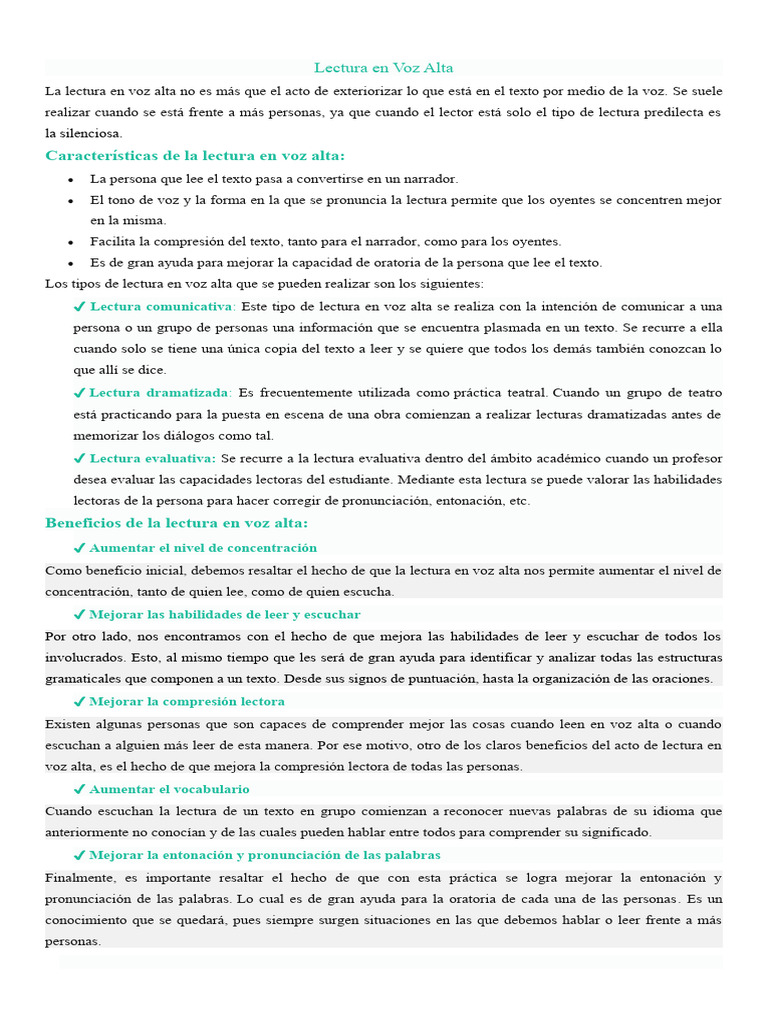 Guía de Lectura en Voz Alta | PDF | Puntuación | Comunicación humana
