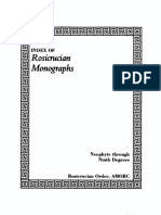 Index Of Rosicrucian Monographs Neophyte Through Ninth Degrees
