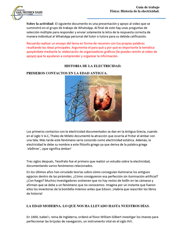 Electricidad | PDF | Corriente eléctrica | Electricidad