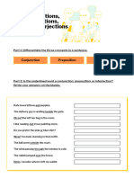 Yellow and Blue Bi-Color Conjunctions Prepositions and Interjections Language Wizer Worksheet