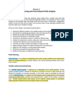 MODULE 2 - Profit Planning & Cost-Volume-Profit Analysis