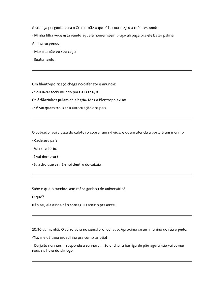 Piadas De Humor Negro Pdf