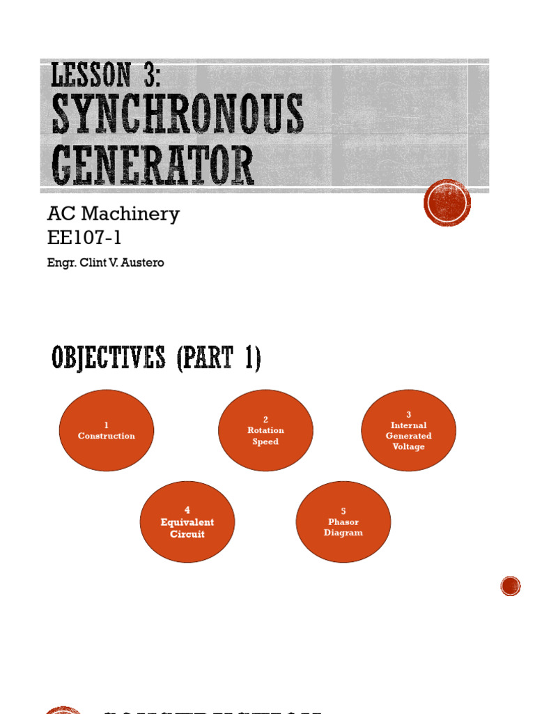Synchronous Generator Basics Pdf Science Mathematics