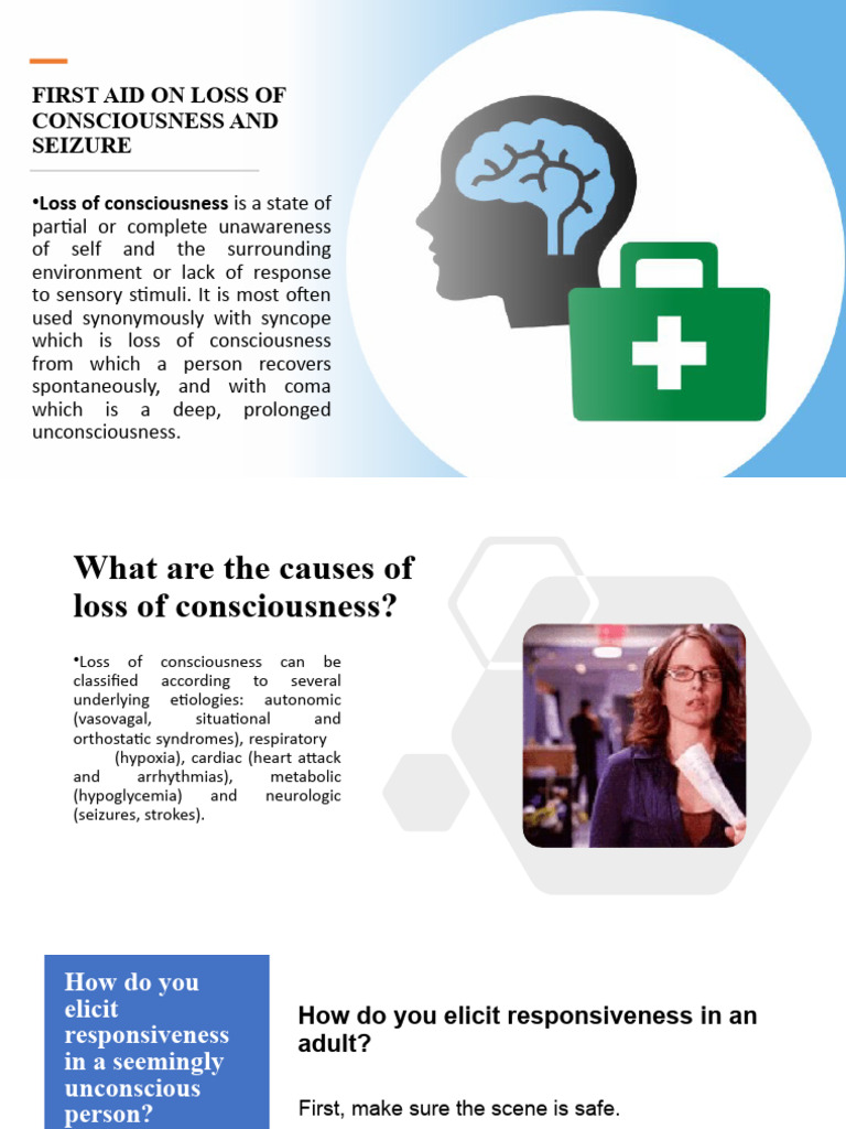 Ft 6th Lesson First Aid on Loss of Consciousness and Seizure PDF