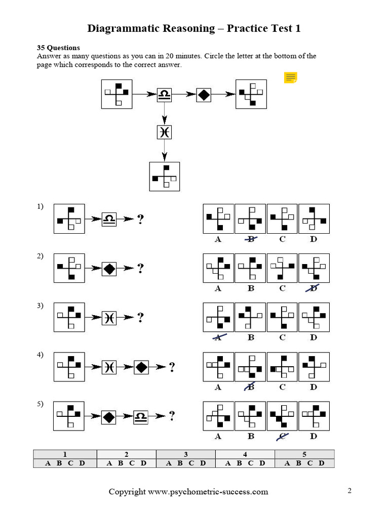 Diagrammatic Reasoning - Practice Test 1 | PDF
