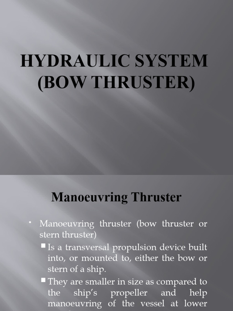 Hydraulic System (Bow Thruster) PDF