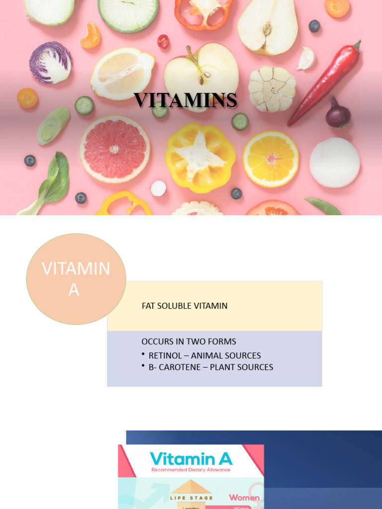Vitamins 1 Pdf Vitamin A Food And Drink