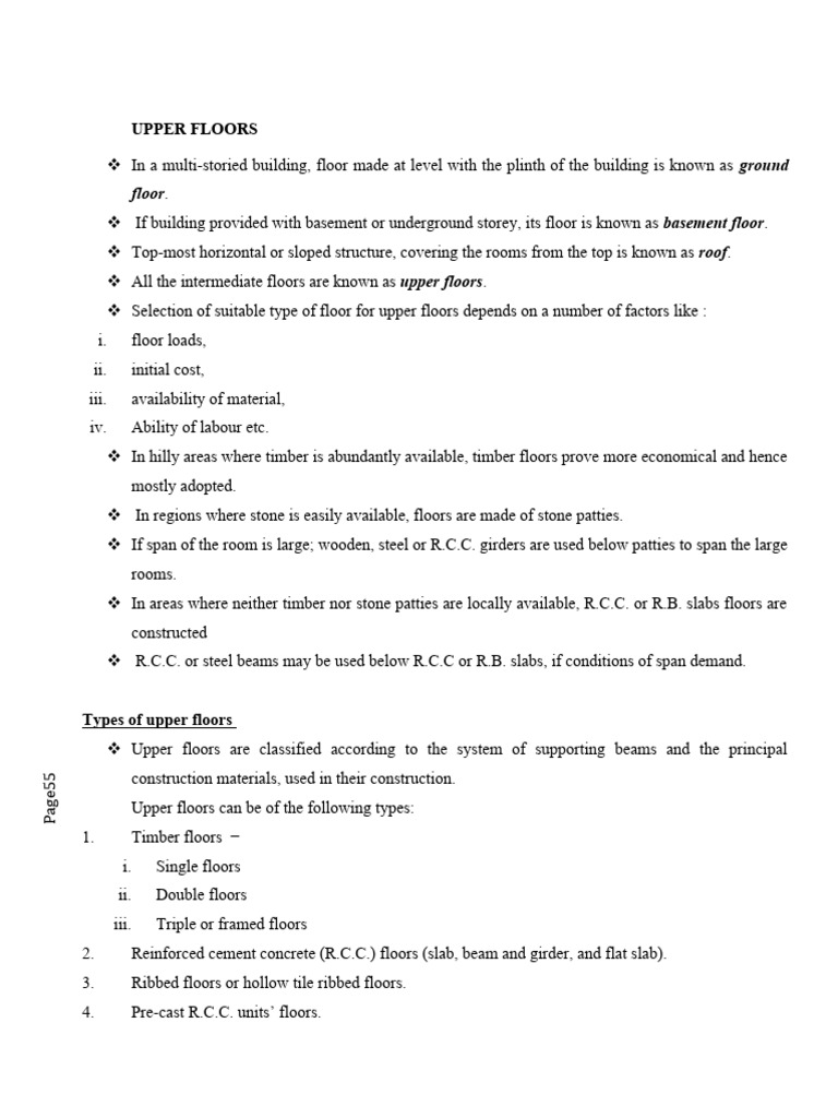Upper Floors Notes | PDF