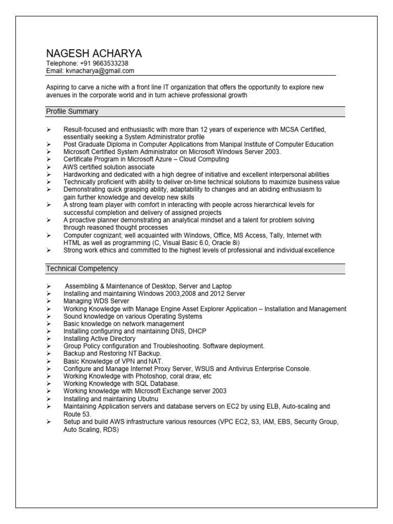 Resume -updated nagesh-new | PDF