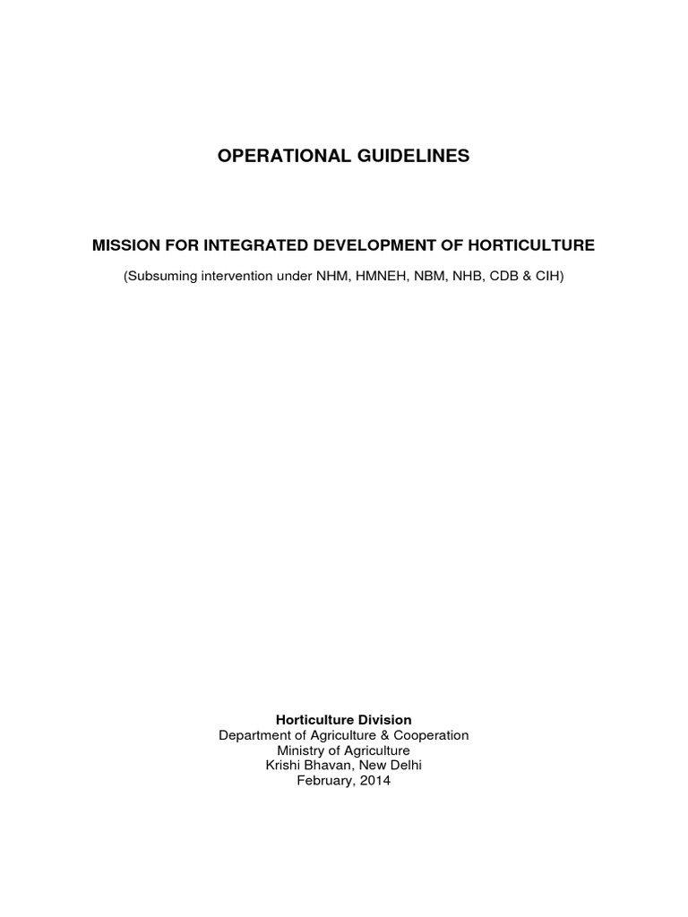 MIDH Operational Guidelines 2014 | PDF | Art