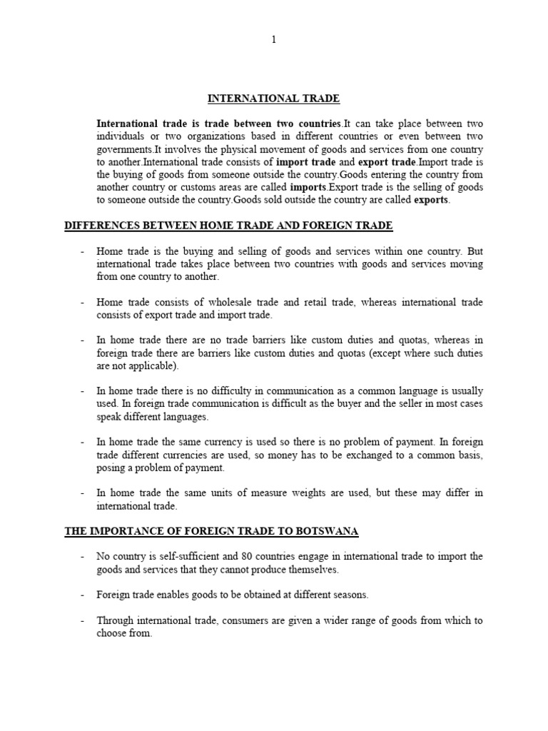 Foreign Trade | PDF