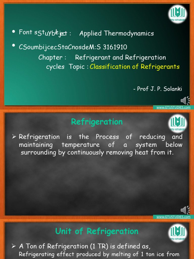 Classification of Refrigerants PDF Refrigeration Propane