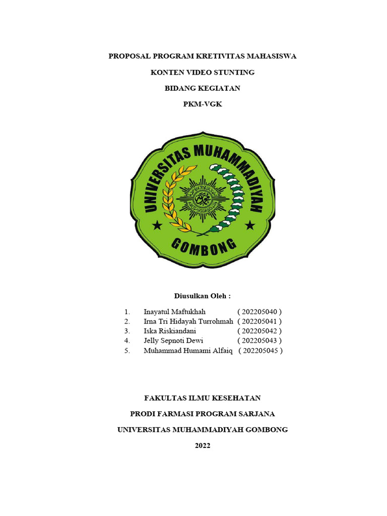 PKM - Kelompok - 2 - PROPOSAL - PROGRAM - KRETIVITAS - MAHASISWA ...