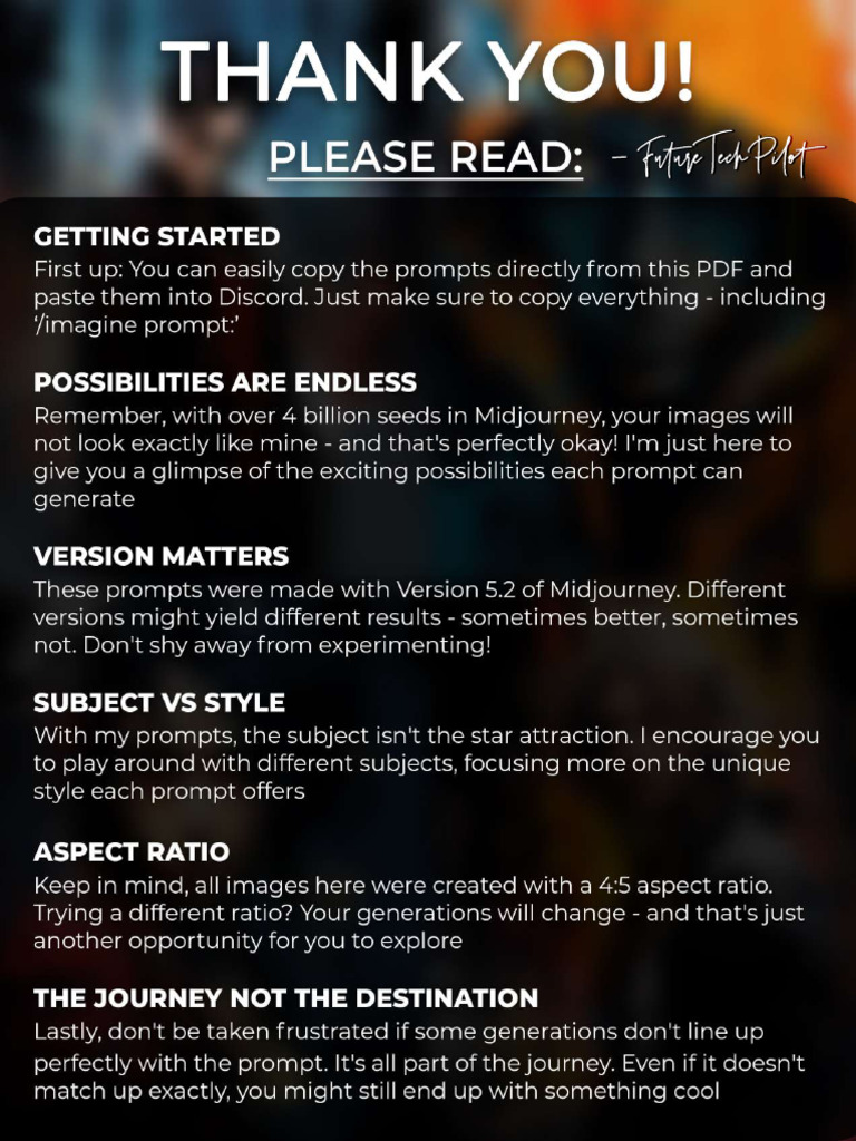 Free Midjourney Prompt Pack 1 | PDF | Art