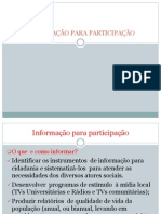 INFORMAÇÃO PARA PARTICIPAÇÃO