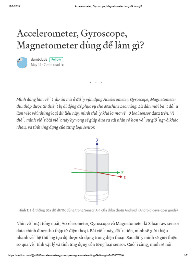 Accelerometer, Gyroscope, Magnetometer dùng để làm gì | PDF