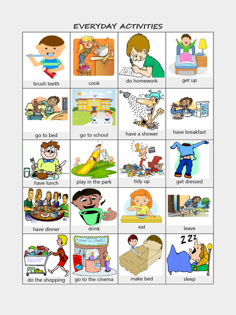Daily Activities Worksheet | PDF