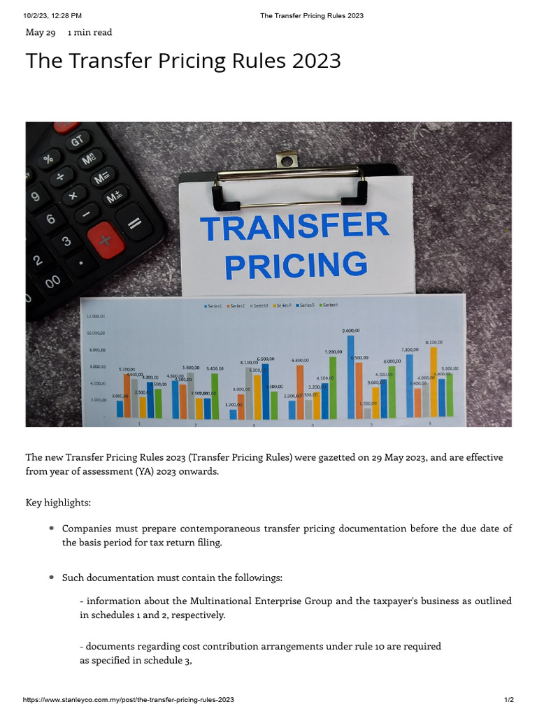 The Transfer Pricing Rules 2023 PDF