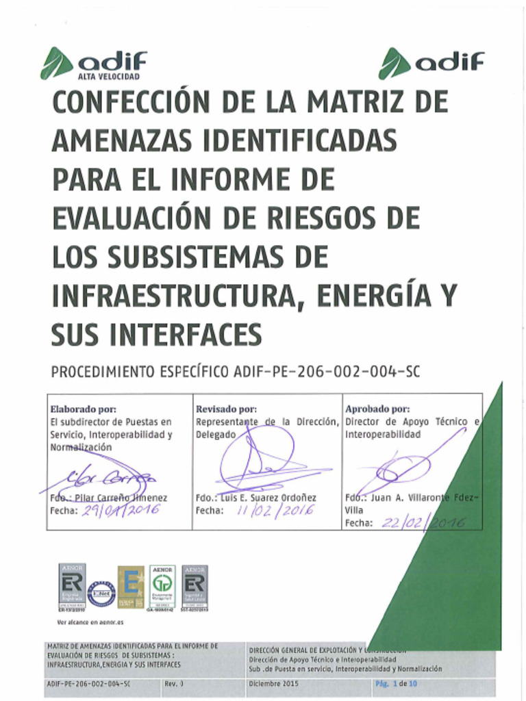 Adif pe 206 002 004 sc confecci n de la matriz de amenazas