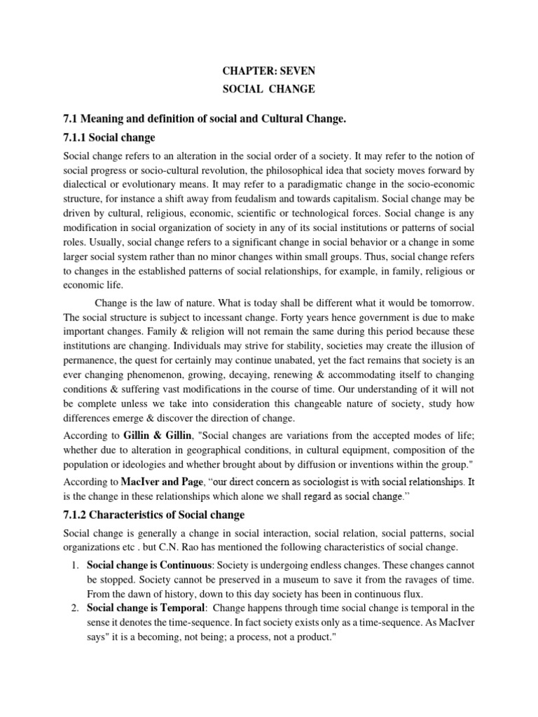 Understanding Social and Cultural Change | PDF | Society | Sociology