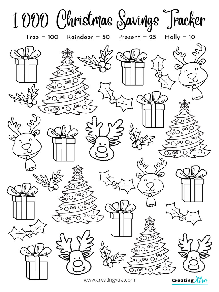 Christmas 1000 savings tracker pdf