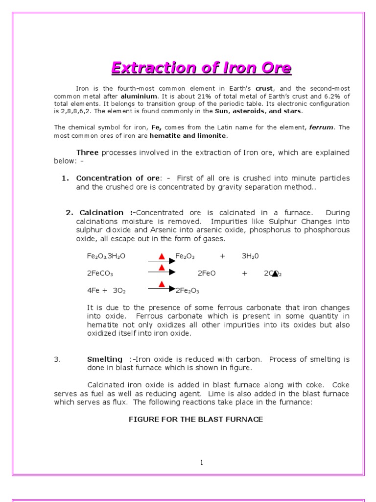 Extraction of Iron Ore (2) (Nehru Garden) | PDF