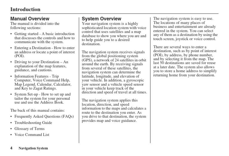 Navigation System User Manual Guide | PDF