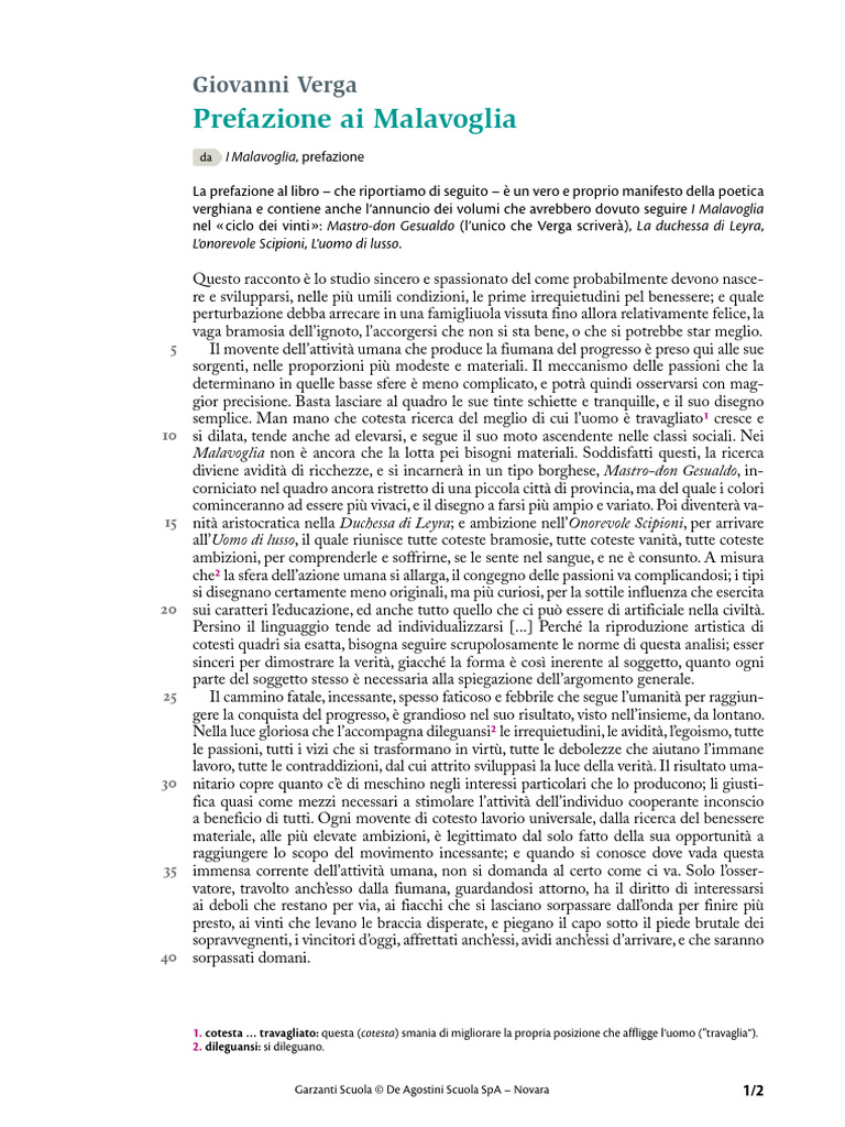 02 Verga Malavoglia Studente | PDF