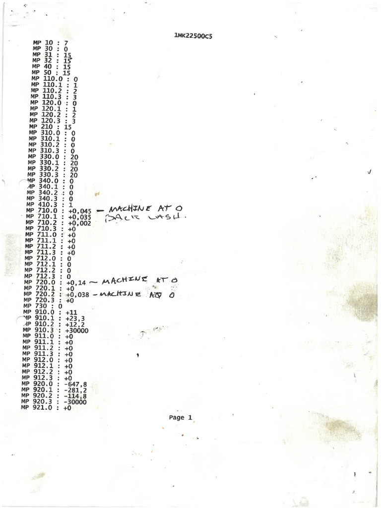 Machine Parameters - Complete 11-05-2022 | PDF