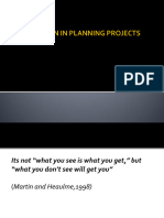 Evaluation in Planning Projects