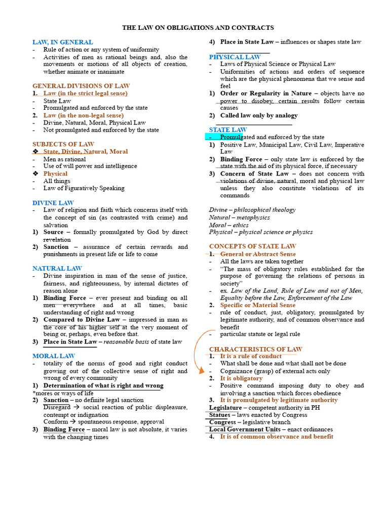 Law on Obligations & Contracts | PDF | Law