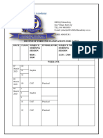 End of Term OneTests (2023) - Time Table-2