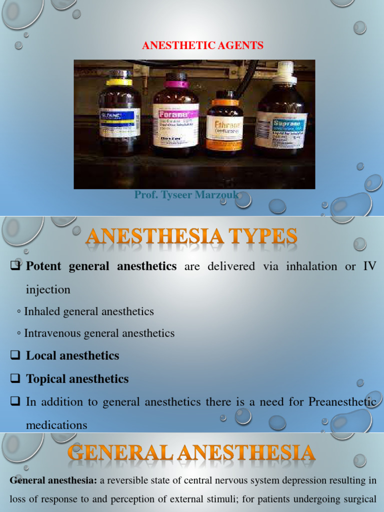 Anethetics | PDF