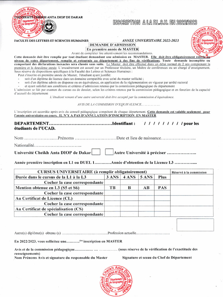 comment rédiger une demande d admission en master