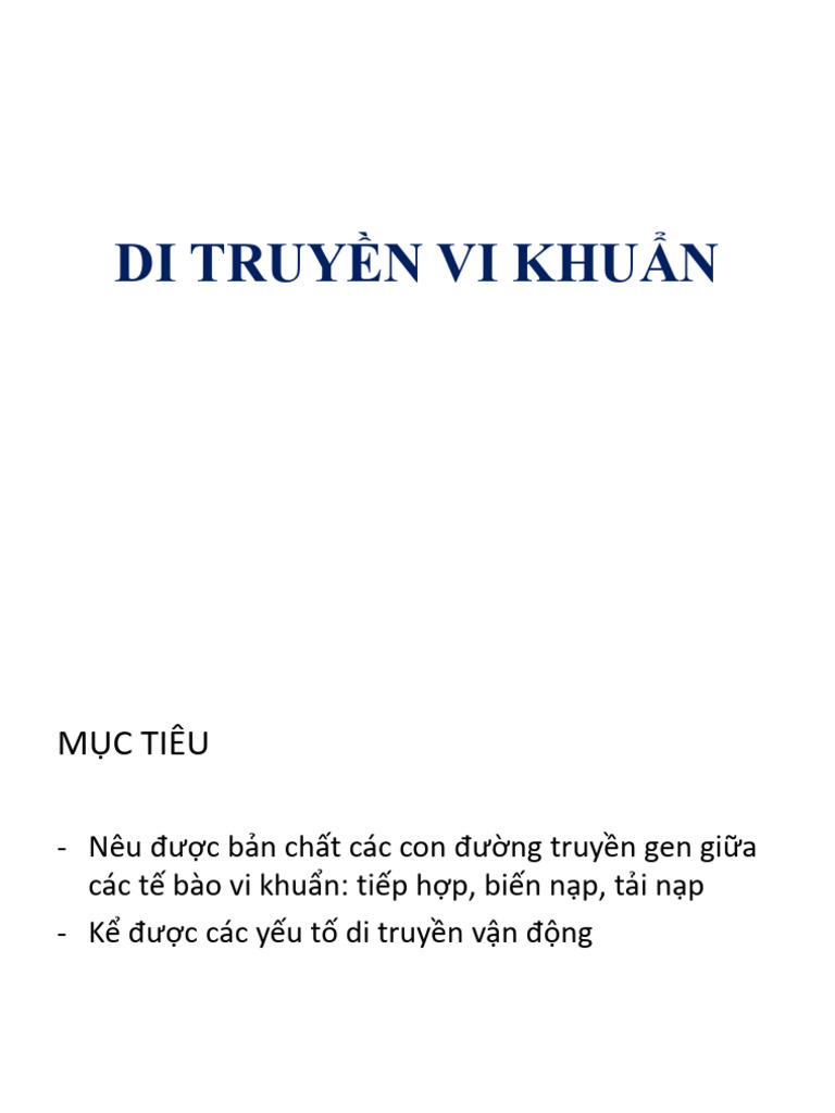 DI TRUYỀN VI KHUẨN | PDF