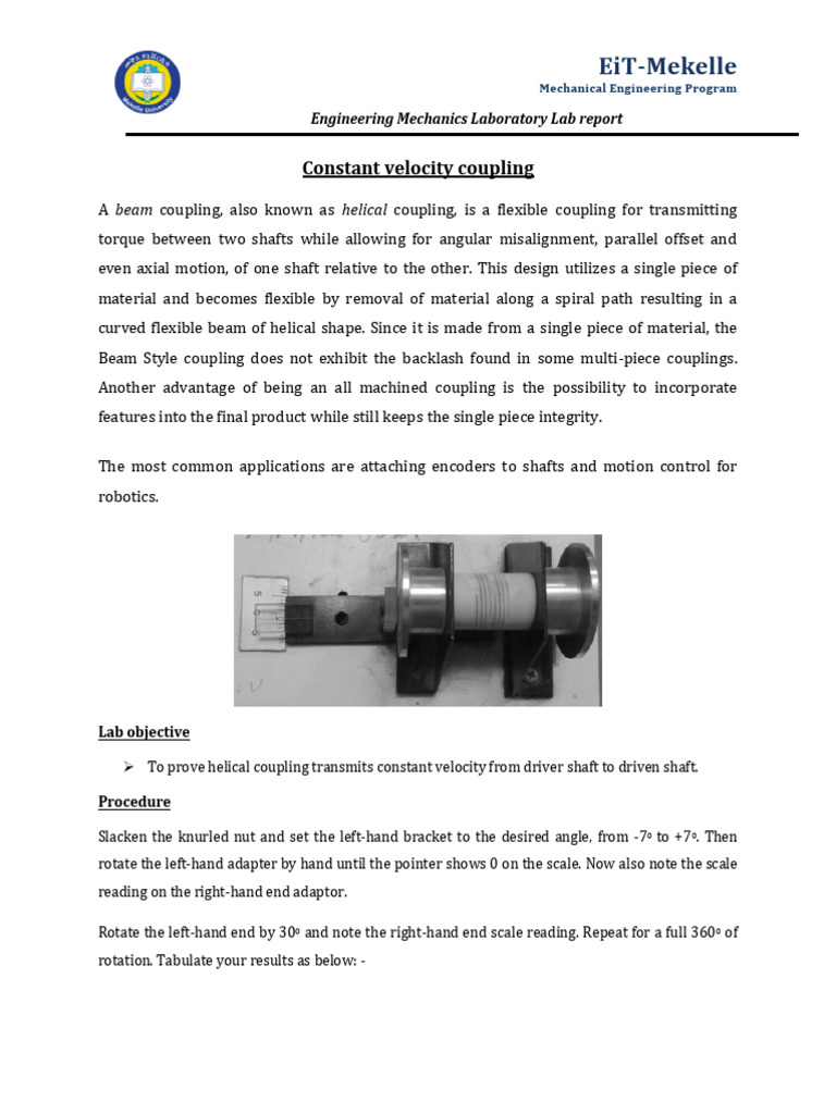 Constant Velocity Coupling | PDF