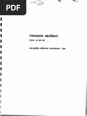 Ｔomo CBC Fresador Mecanico | PDF