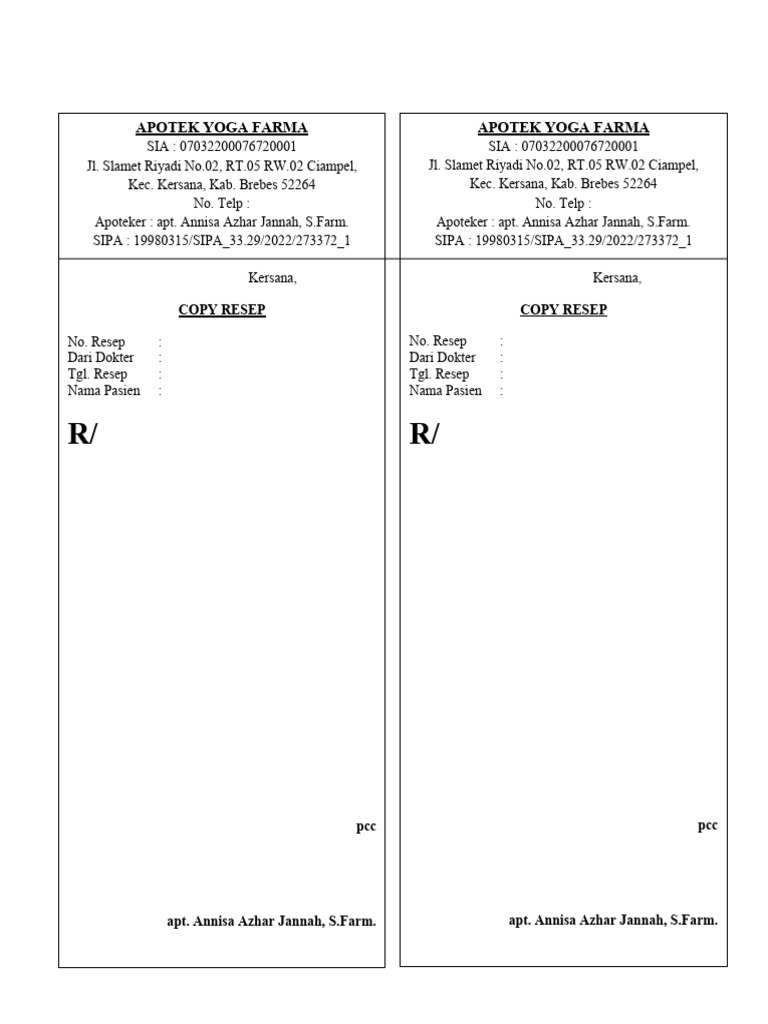 Copy Resep | PDF